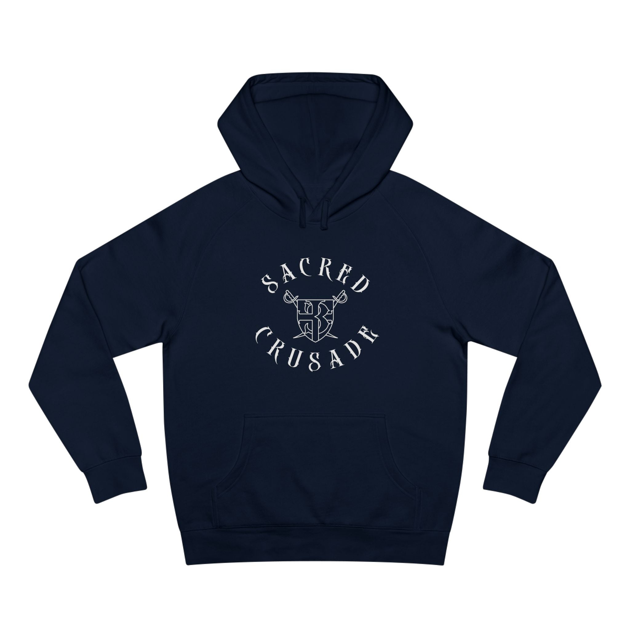 Sacred Crusade Hoodie — Gothic Cross Emblem Pullover