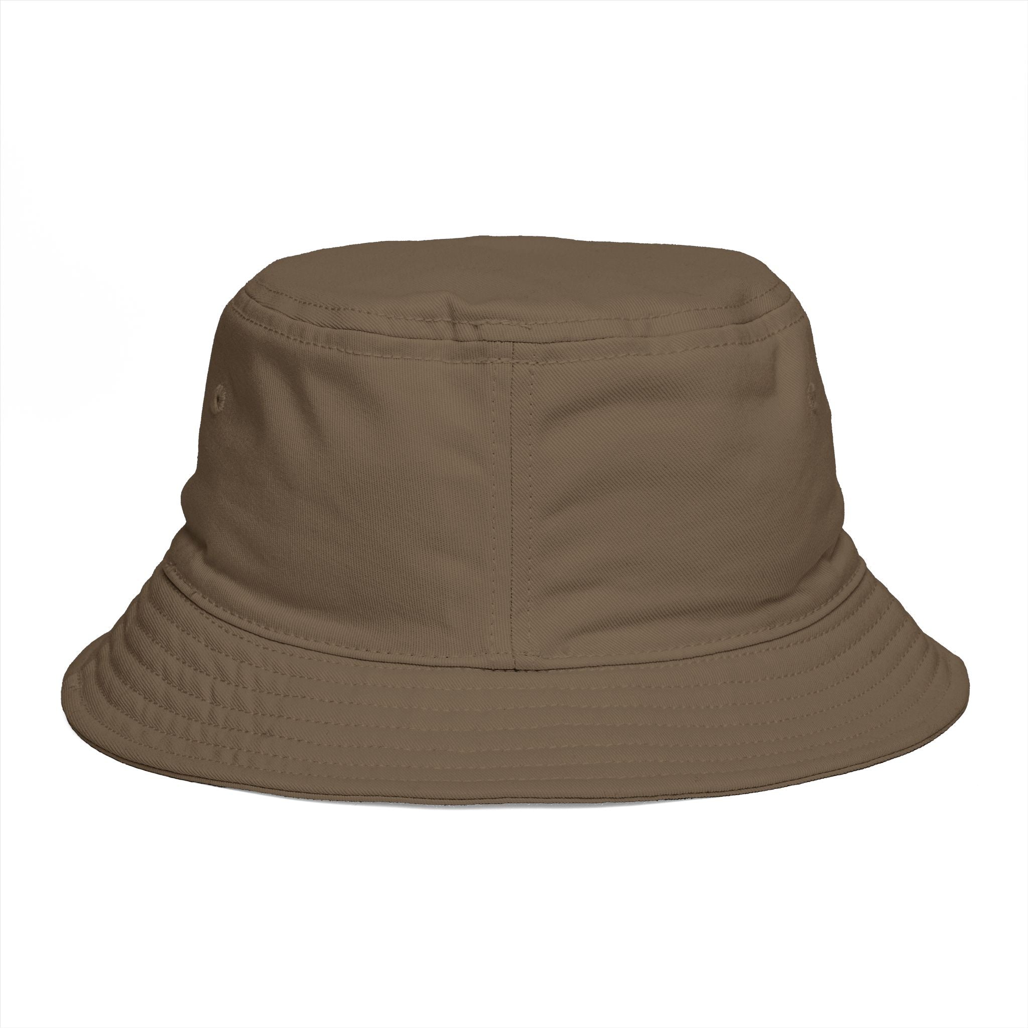 Embroidered Shield Bucket Hat — Rustic Brown Crest Sun Hat