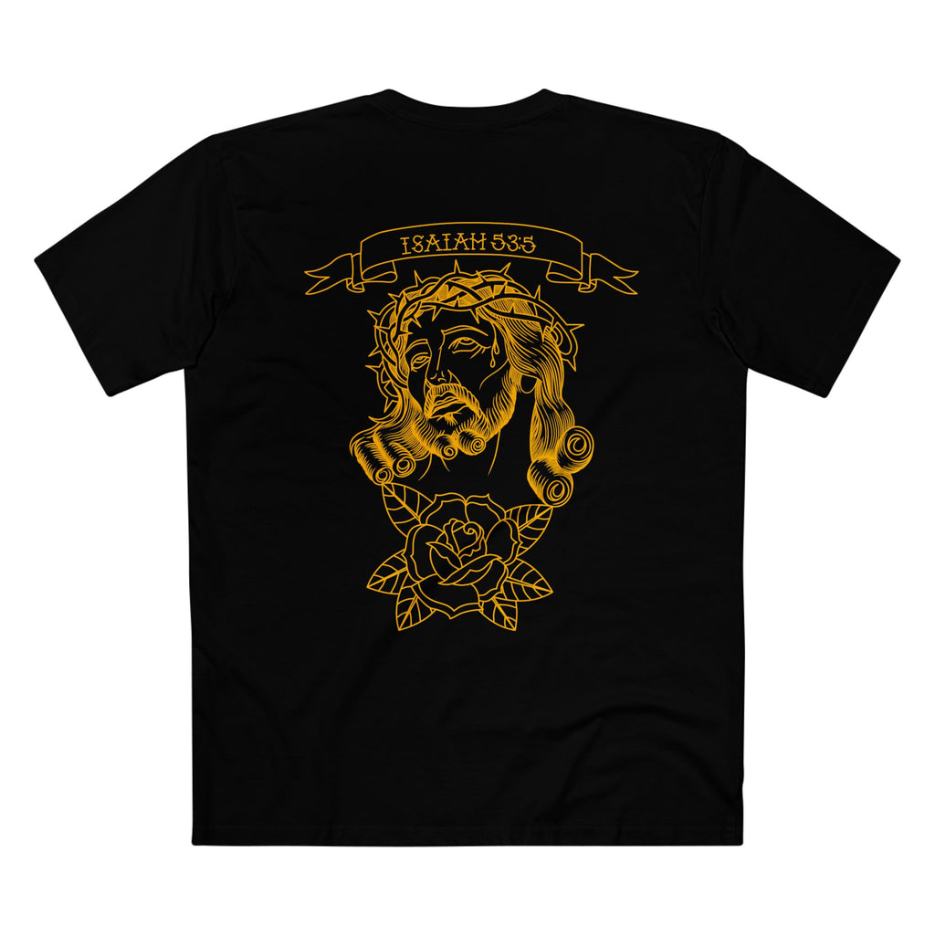 Men's Tee "Crown of Thorns" (Isaiah 53:5) Back Print