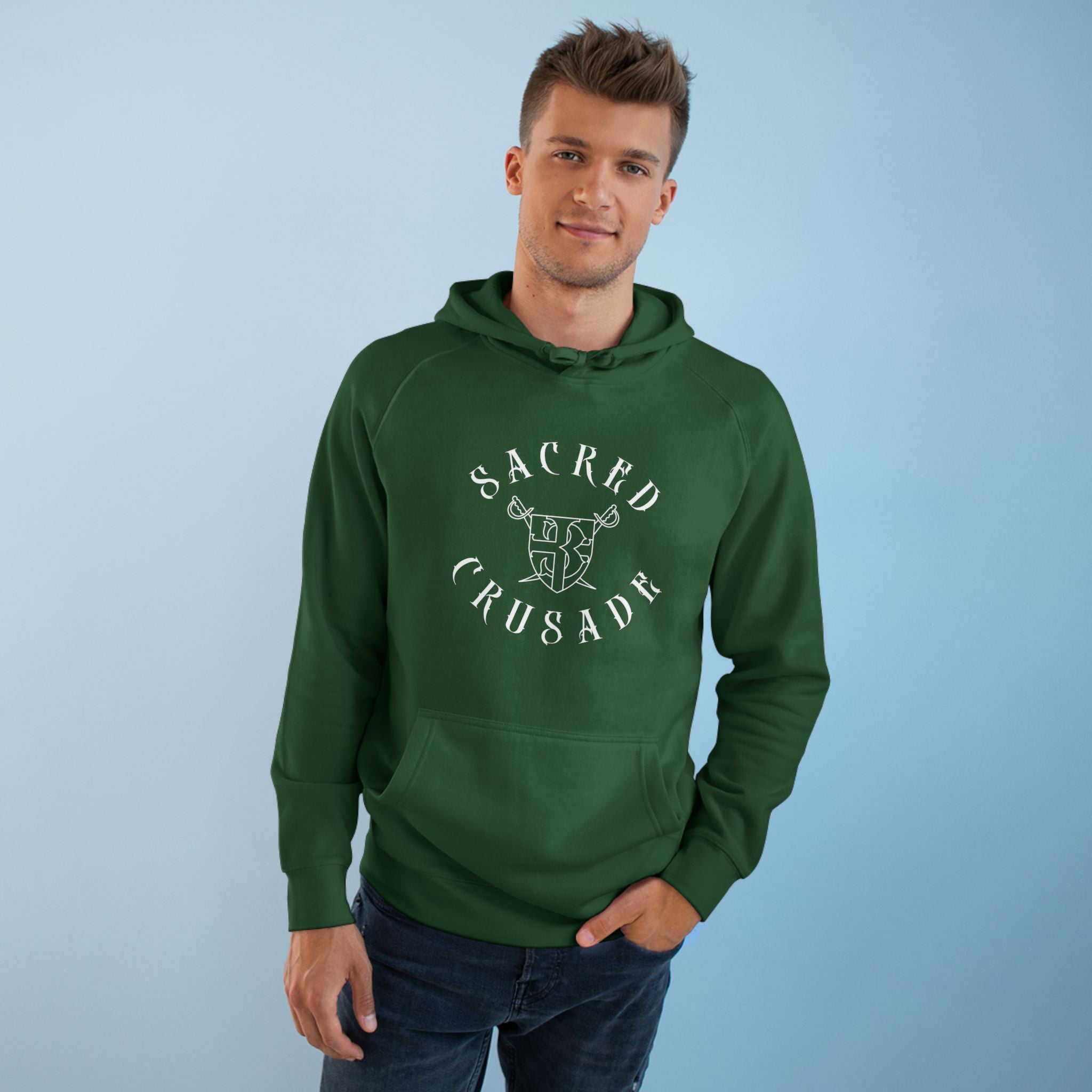 Sacred Crusade Hoodie — Gothic Cross Emblem Pullover