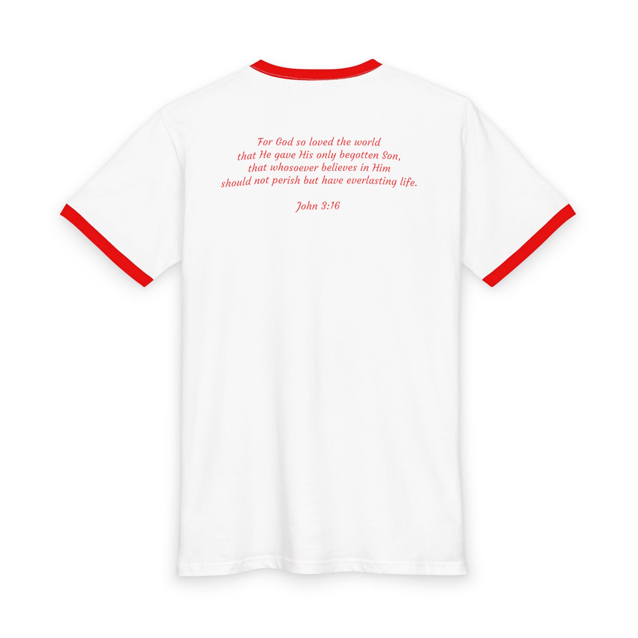 Ringer Tee — “Hello My Name Is Whosoever” Faith-Inspired Name Tag T‑Shirt