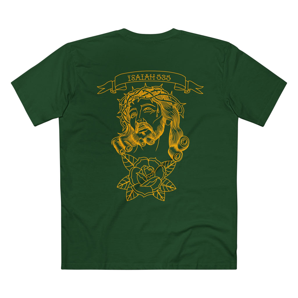 Men's Tee "Crown of Thorns" (Isaiah 53:5) Back Print