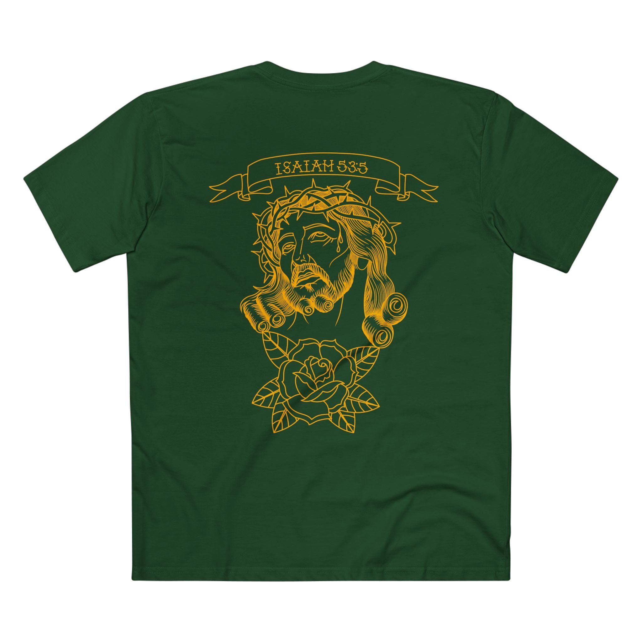 Men's Tee "Crown of Thorns" (Isaiah 53:5) Back Print