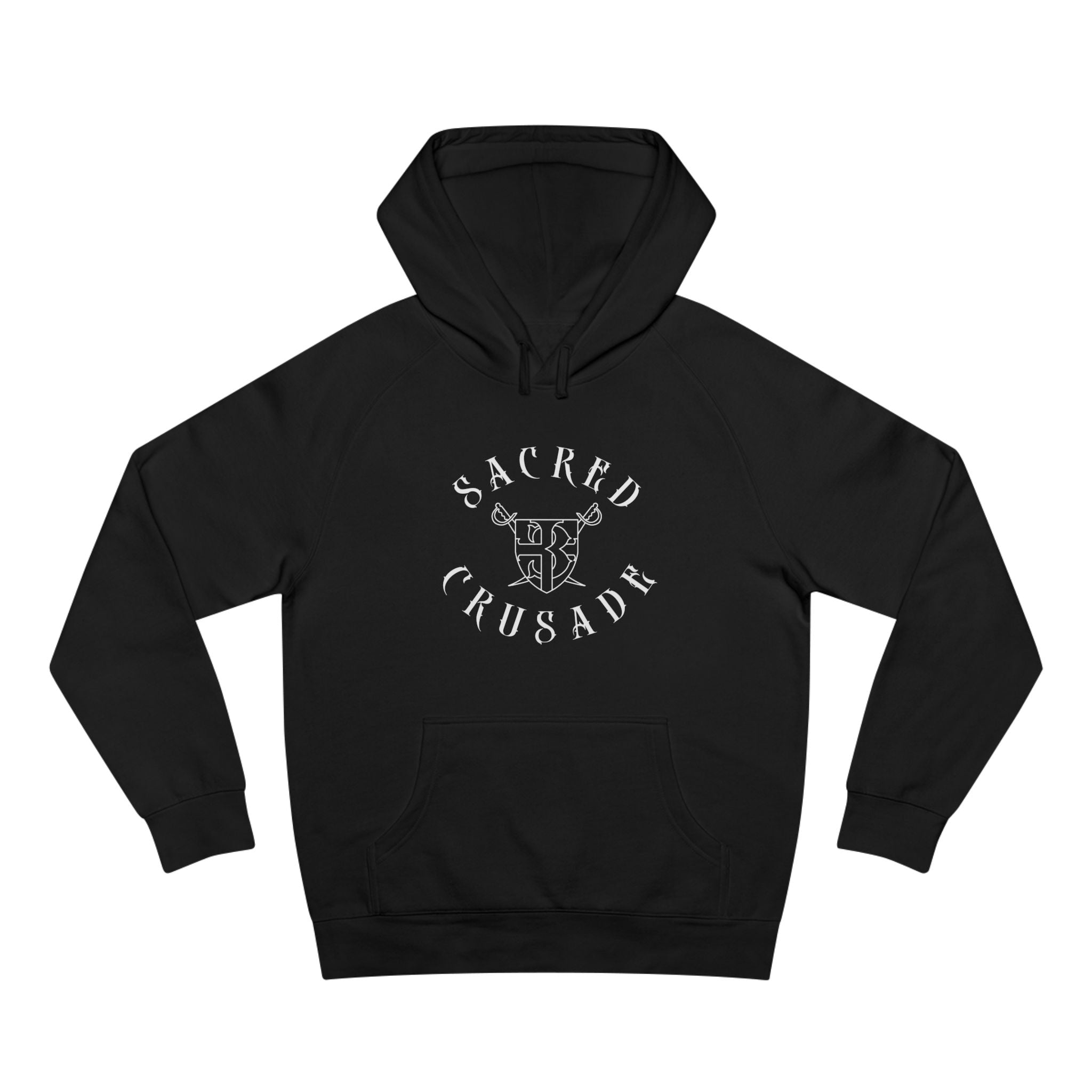 Sacred Crusade Hoodie — Gothic Cross Emblem Pullover