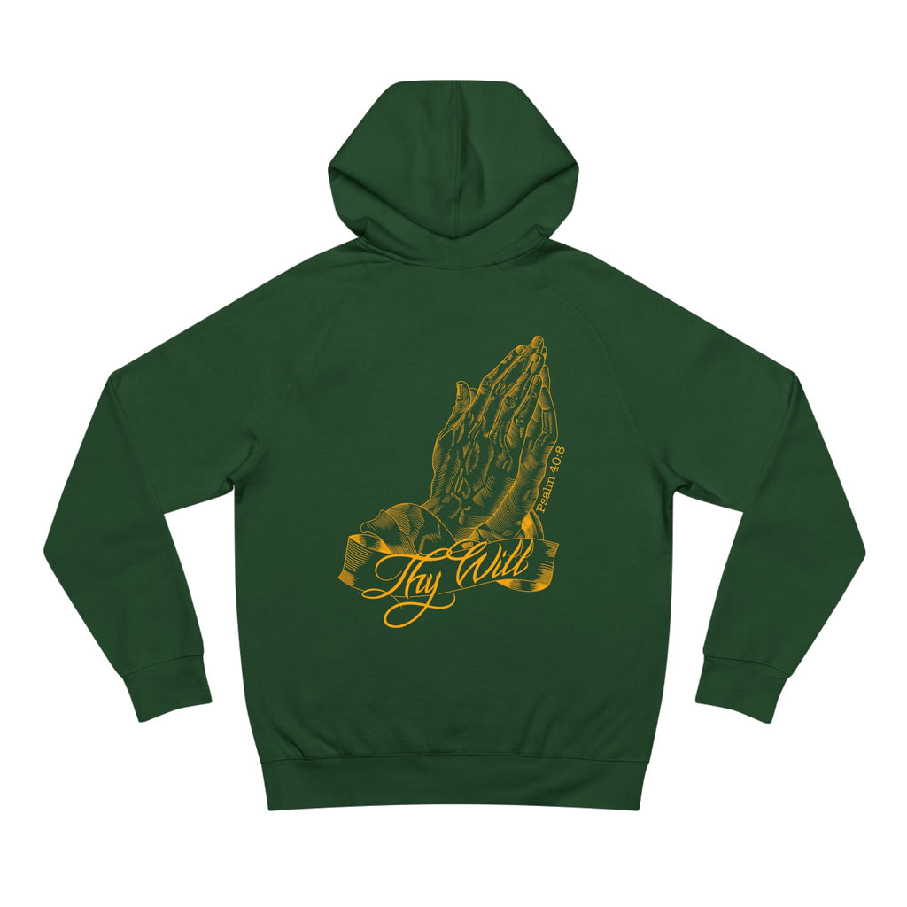 Praying Hands Hoodie – Faith 'Thy Will' Graphic Back Sweatshirt