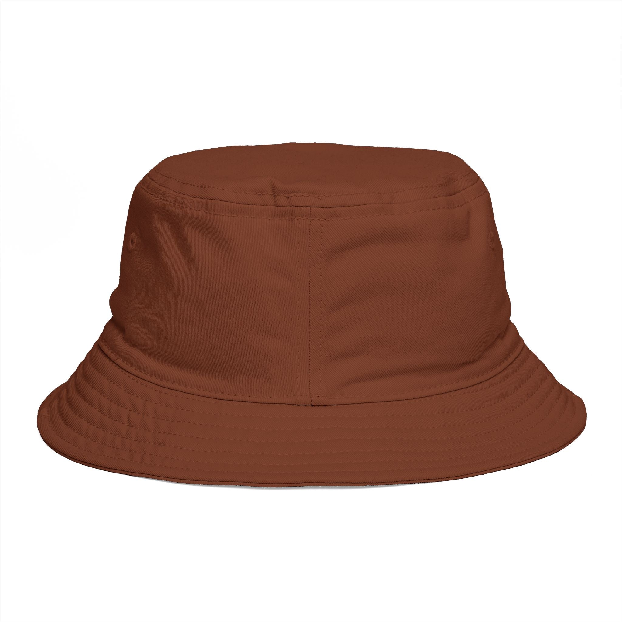 Embroidered Shield Bucket Hat — Rustic Brown Crest Sun Hat
